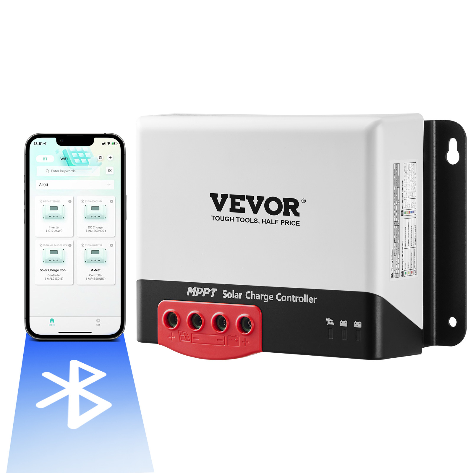 VEVOR MPPT Solar Charge Controller 50 Amp 12V / 24V Auto Solar Panel Controller