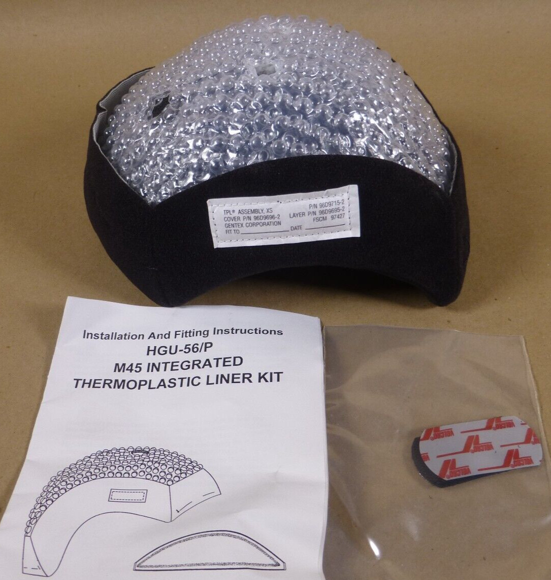 USGI Gentex Hgu-56/p TPL Thermoplastic Comfort Liner (Size XS) 96D9715-2