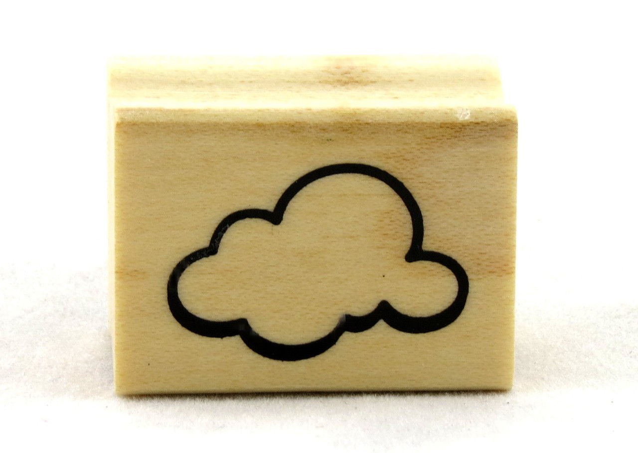 Cloud Wood Mounted Rubber Stamp Inkadinkado NEW rainy day shower party spring