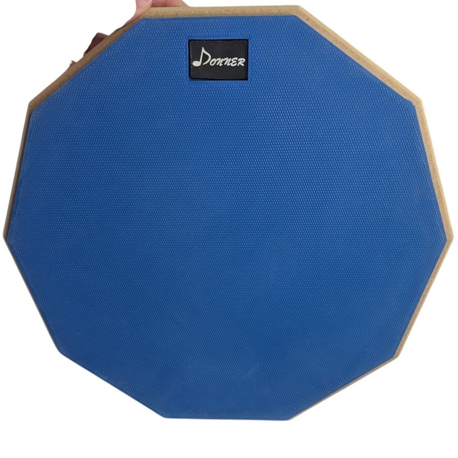 Donner 12" Drum Practice Pad 2-Sided Silent Trainer Blue Portable