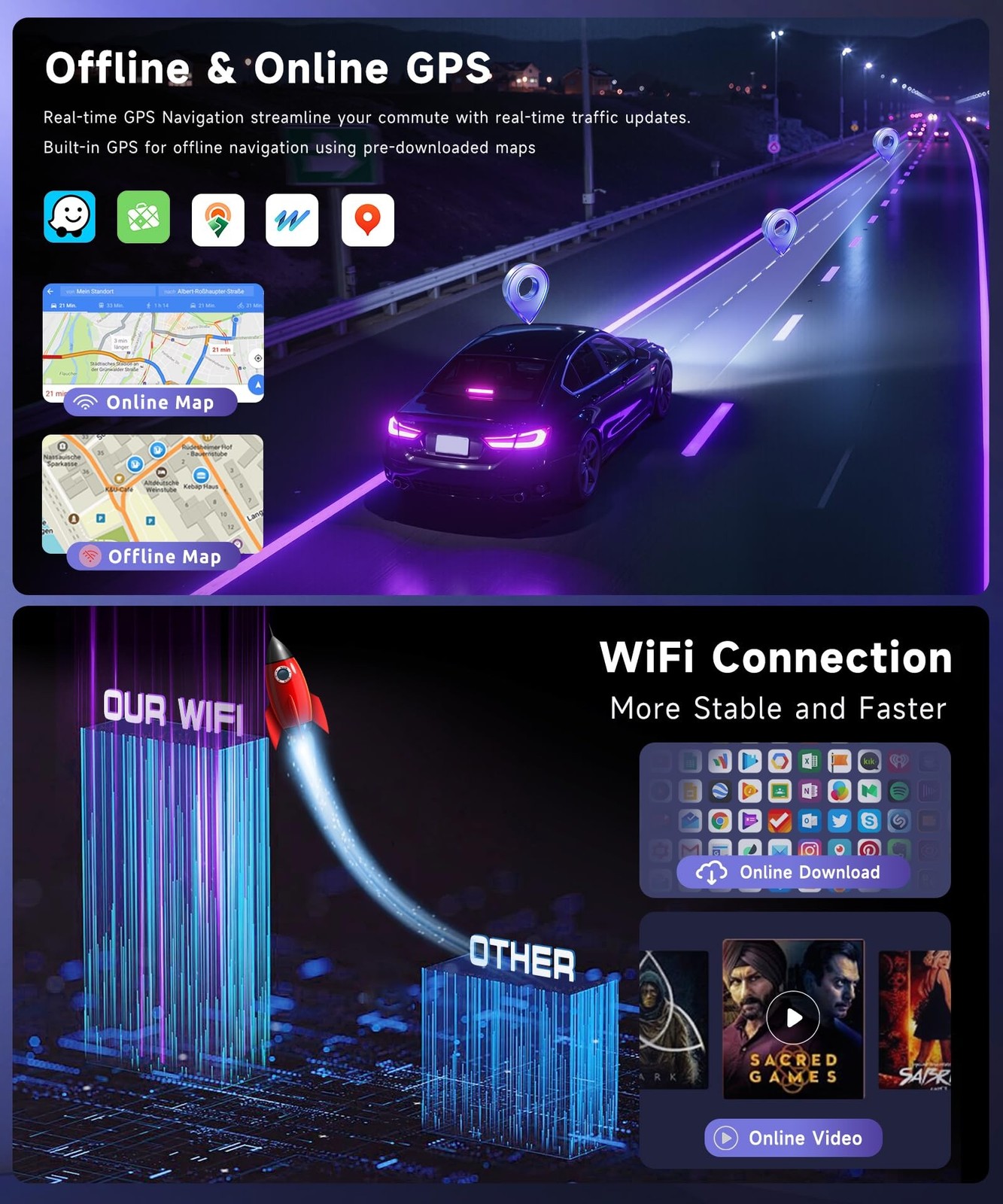 4G+64G Car Radio Stereo for Toyota RAV4 2007-2011, 10.1inch IPS Touch Screen/...