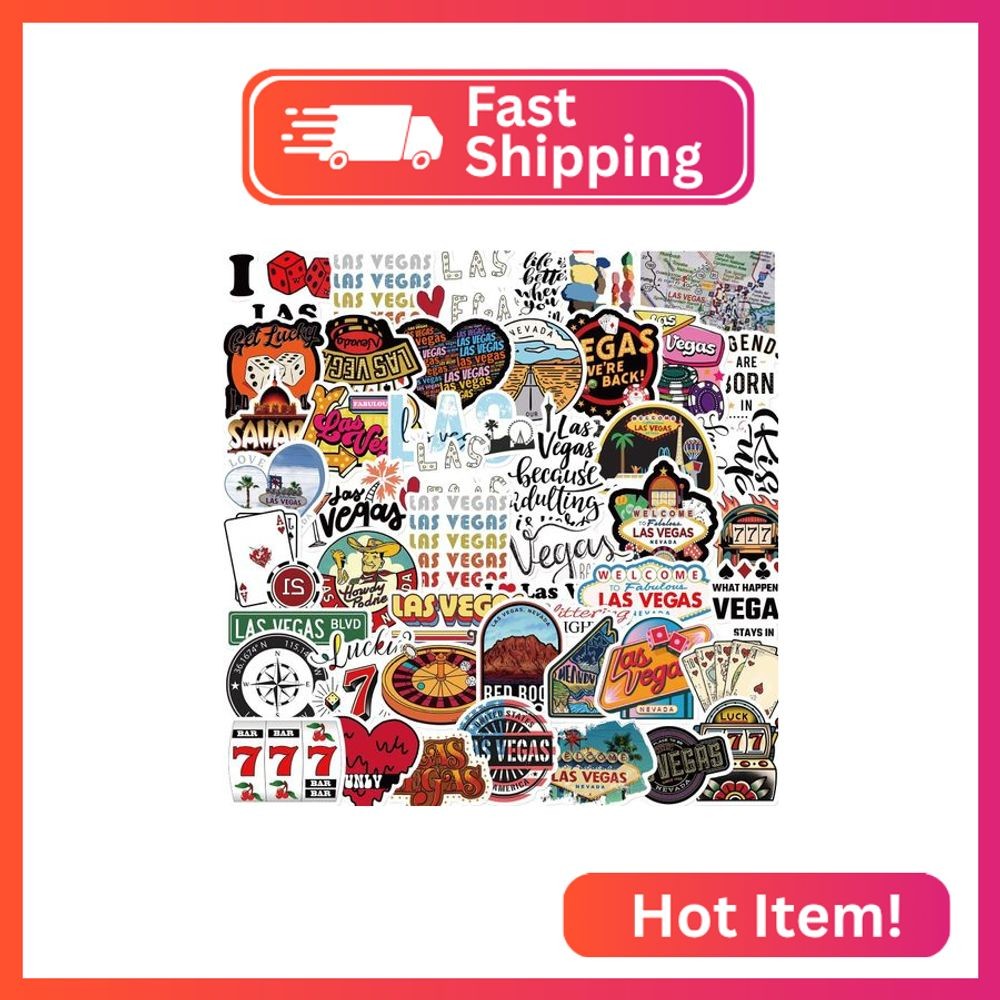 Retro Las Vegas Aesthetic Stickers, Cool Nevada State Travel Sticker for Adults,