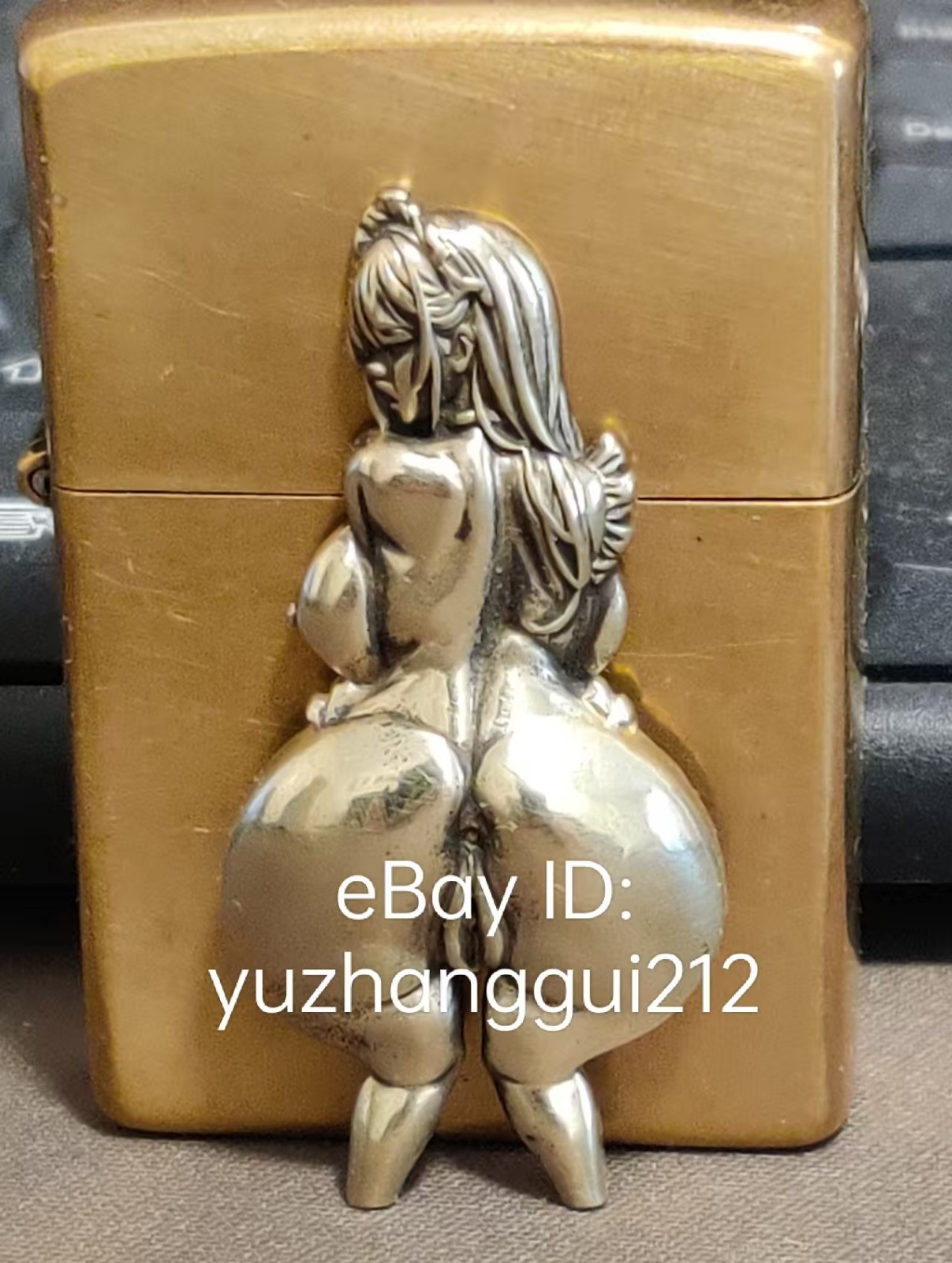 1 piece Brass Sexy girl with seductive buttocks sticker DIY lighter accessories