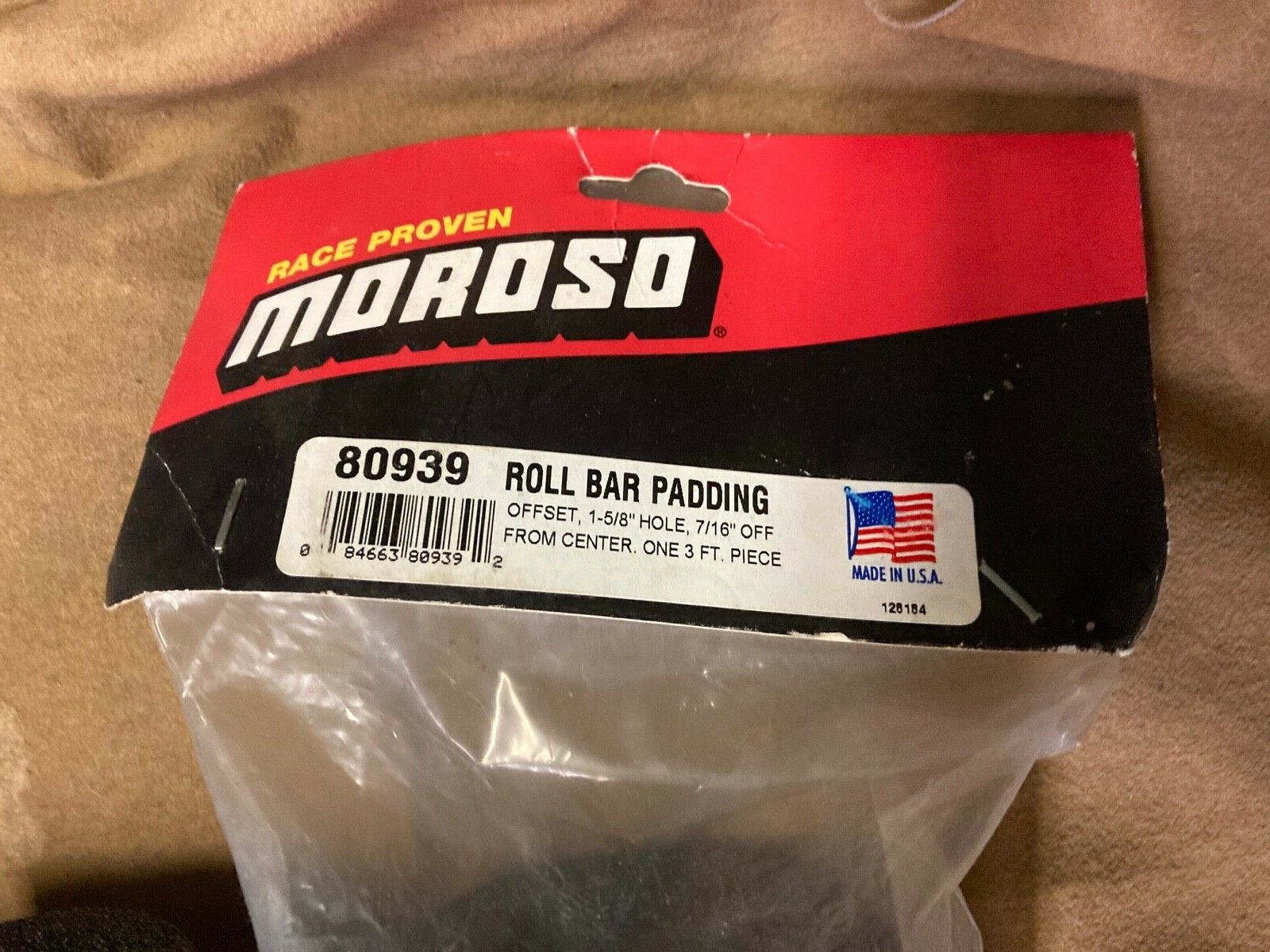 Moroso #80939 Performance Roll Bar Offset Black Padding, 4 pack, each 3ft long