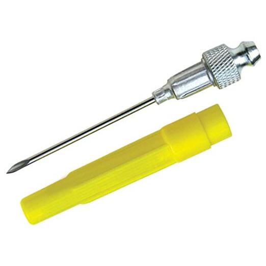 LX-1416 Silver 18G 2 1/2" Long Stainless Steel Grease Injector Needle with