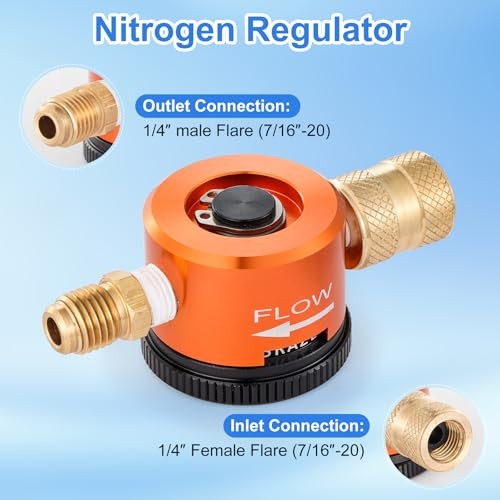Nitrogen Purge Tool, HVAC Nitrogen Flow Regulator, 3-Point Controlling