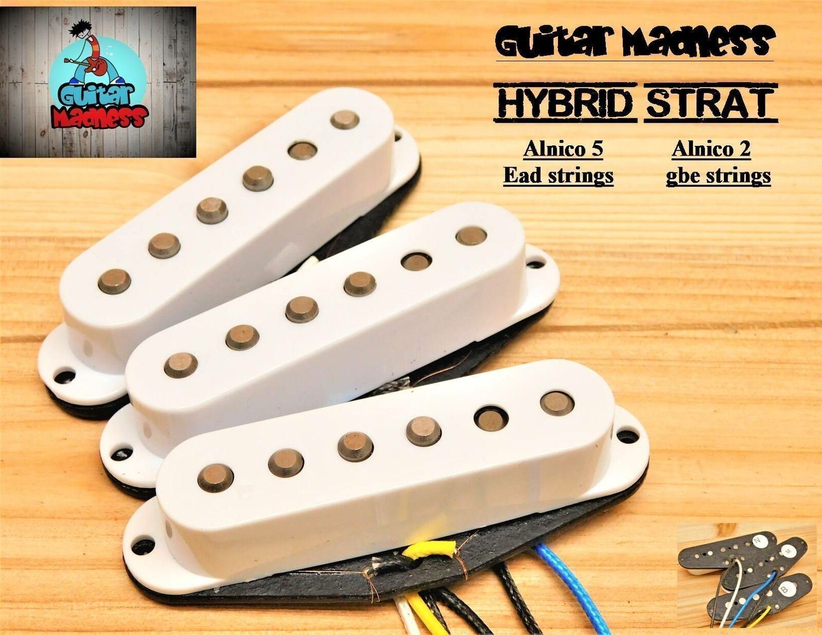 G.M. 25's Hybrid Alnico II , and Alnico 5 Magnet Pickups White