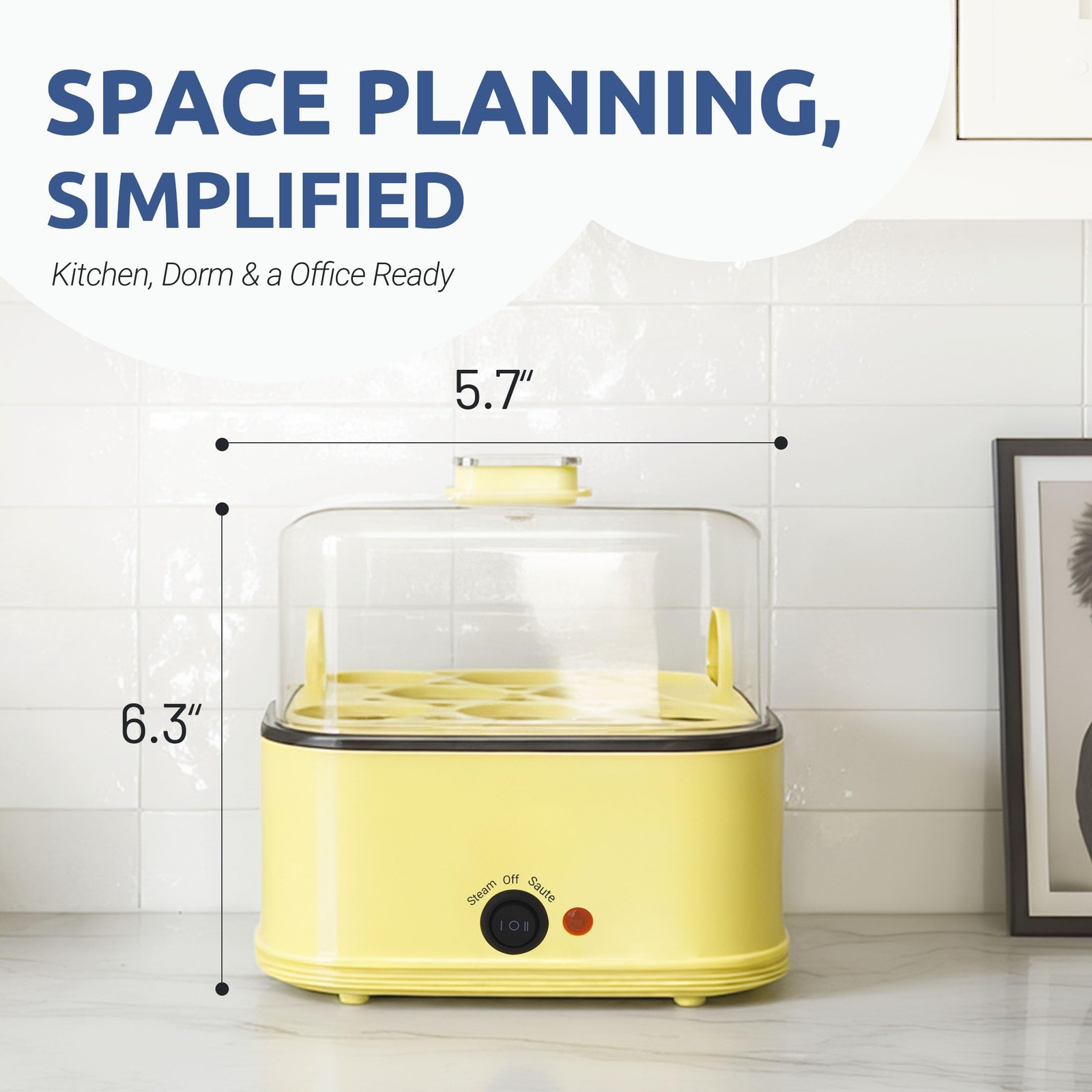 Loftychef 8-in-1 Electric Egg Cooker & Bite Maker, Rapid 3L, Yellow