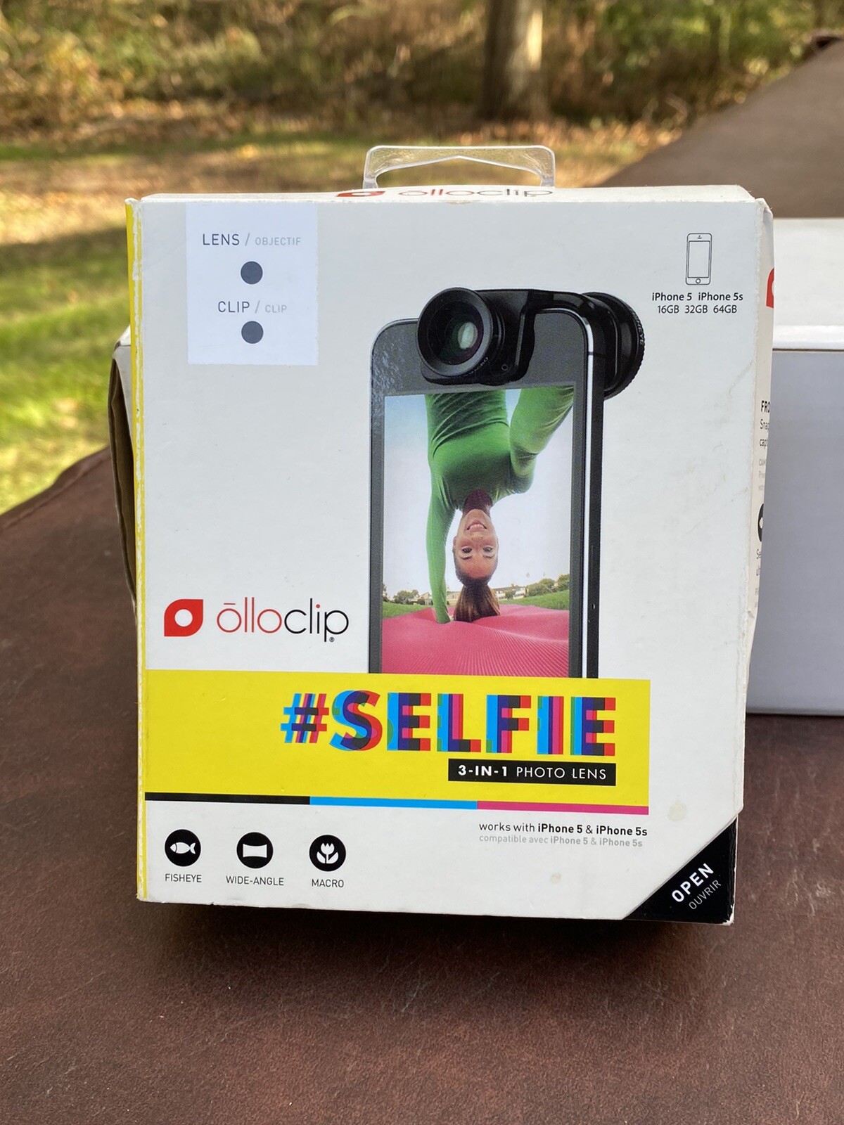 OLLOCLIP SELFIE 3-IN-1 PHOTO LENS FOR IPHONE 5/5S BLACK/BLUE/GREEN  NEW