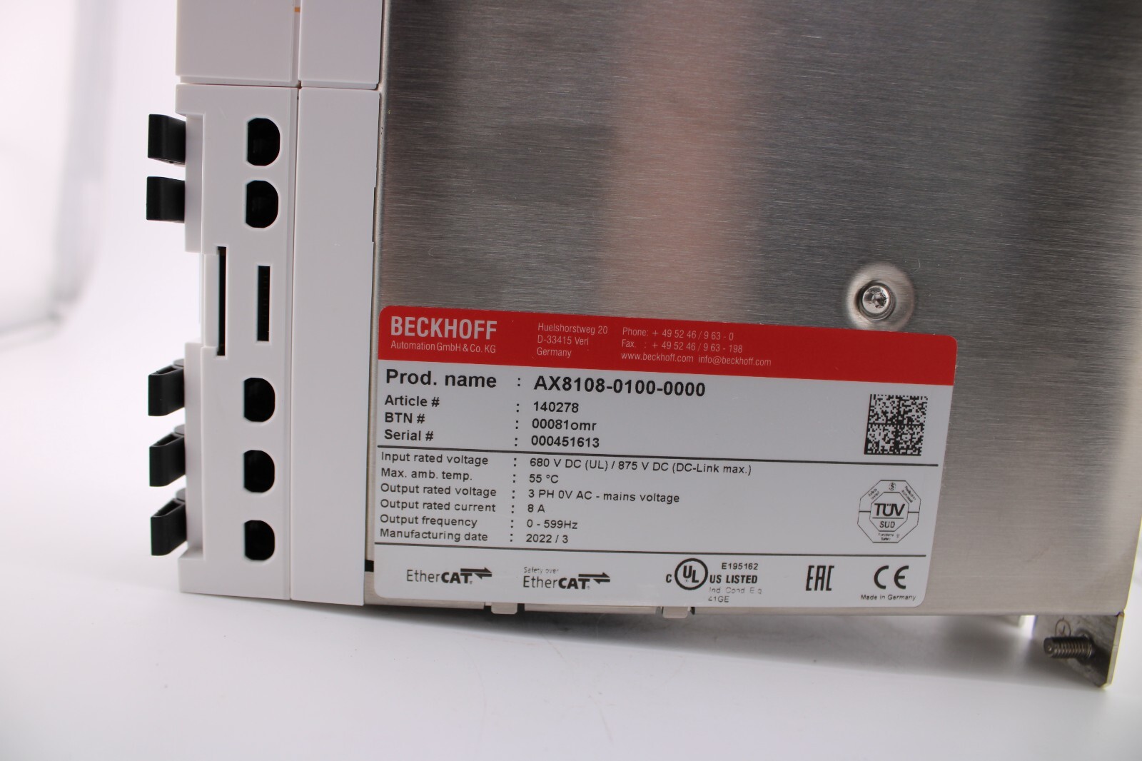 Beckhoff AX8108-0100-0000 | Single-axis module