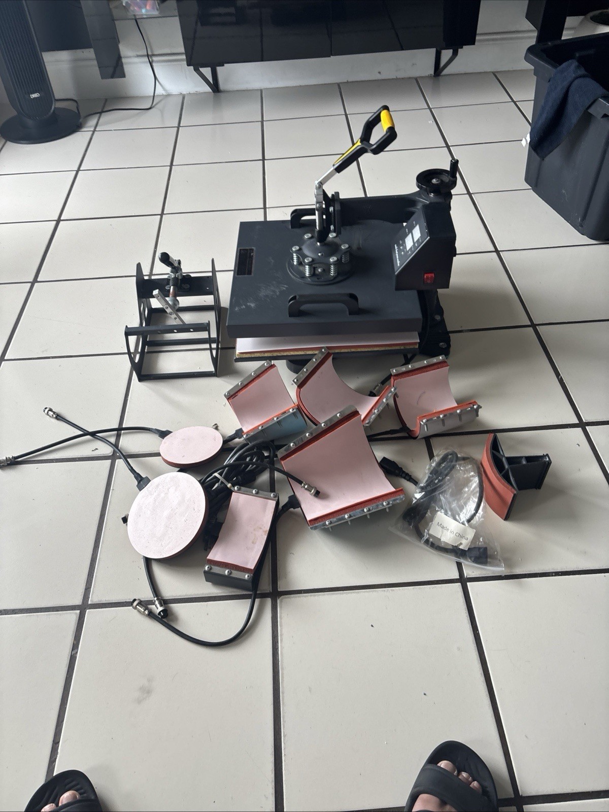 Swing-Arm Multifunction Heat Press Machine, Digital Display, 110V, Platens