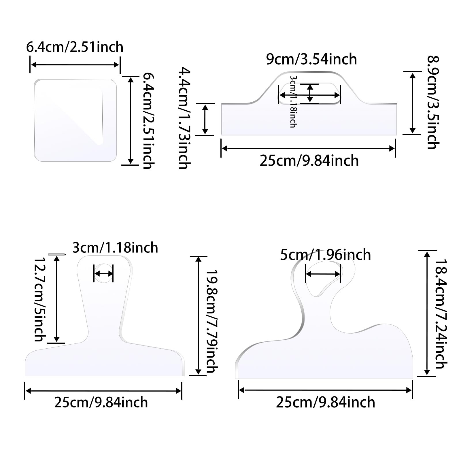 Router Templates, 4pcs Acrylic Charcuterie Board Handle Template, LYMOI