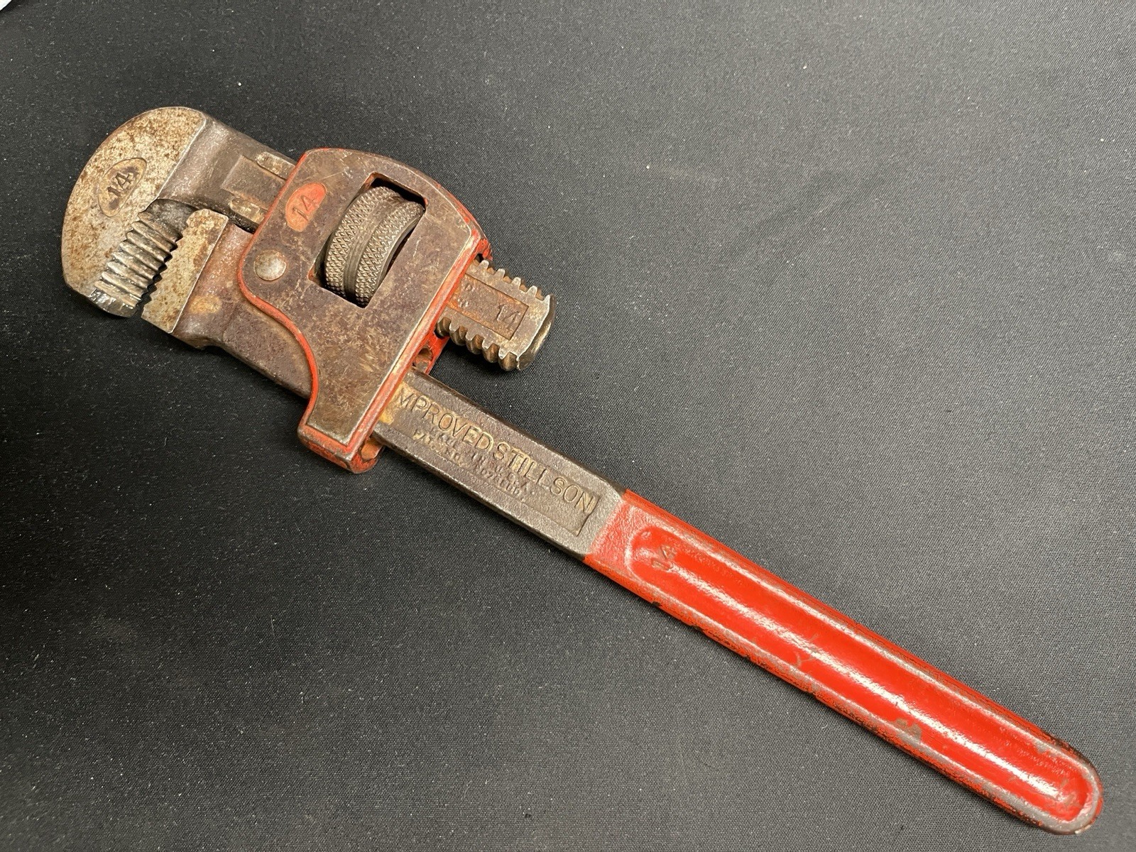 VINTAGE THE RIDGE TOOL CO. IMPROVED STILLSON #14 PIPE/MONKEY WRENCH