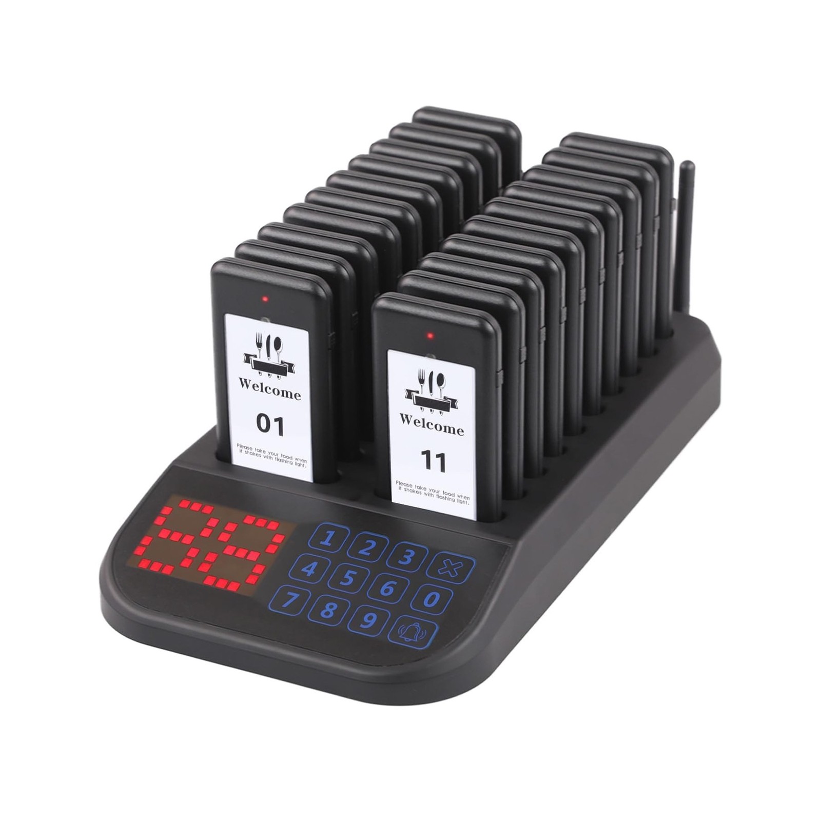Restaurant Pager System, 20 Beepers, Wireless Calling System Customers Waitin...