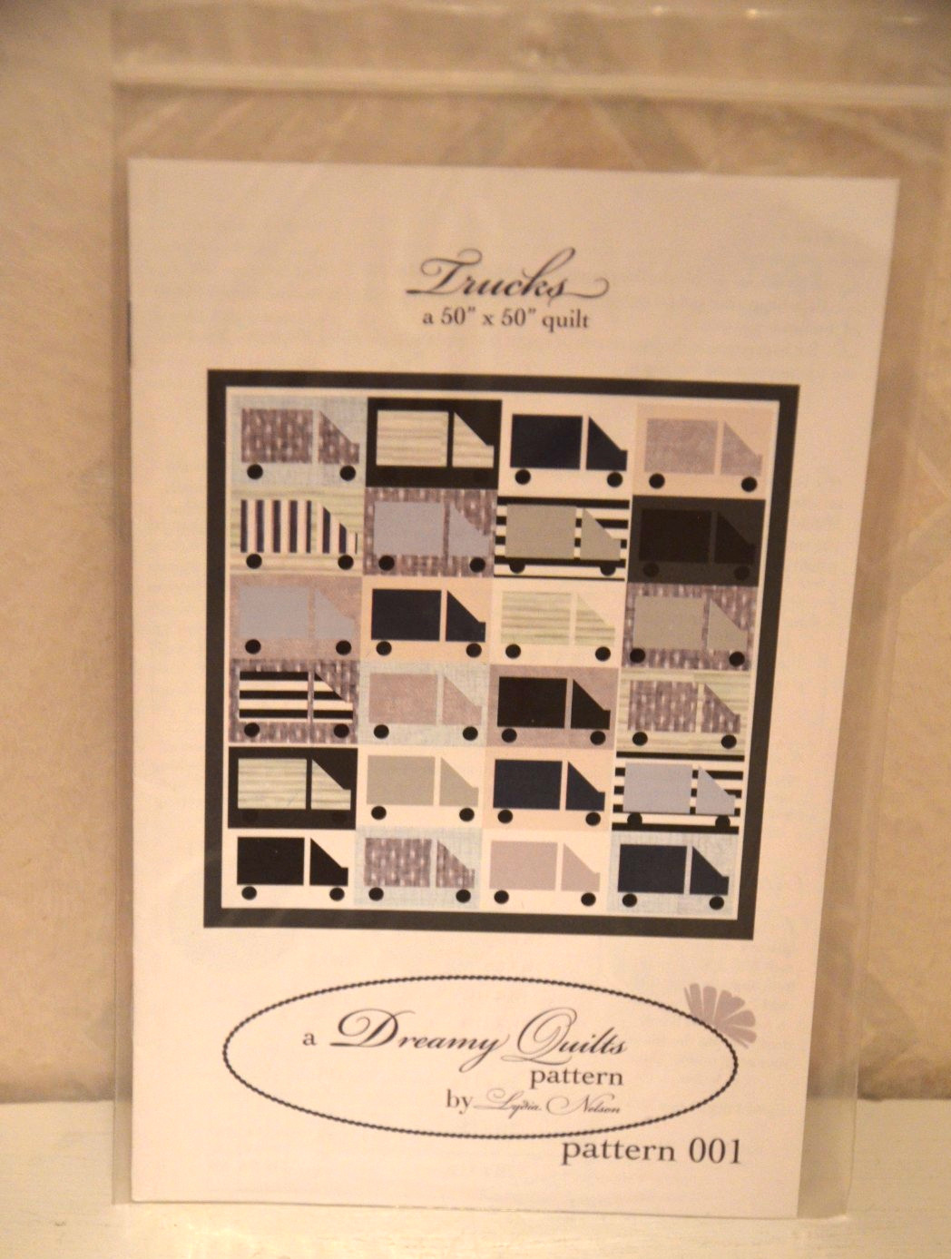 Trucks 50" X 50" quilt pattern #001, Dreamy Quilts- uncut