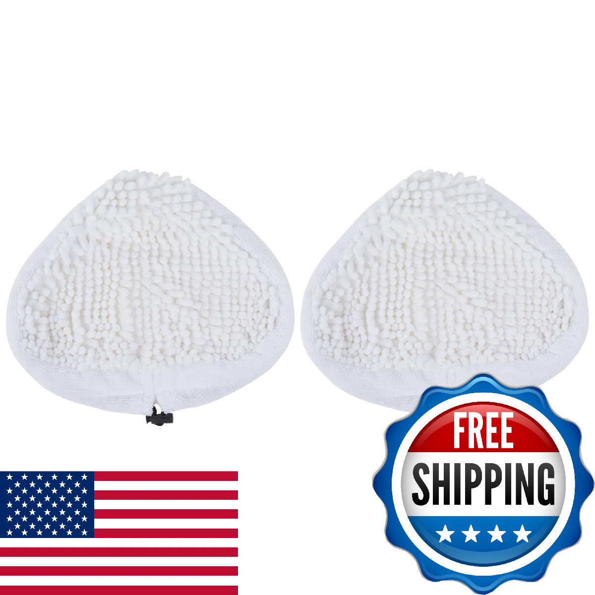 Dirt Devil Shaggy Steam Mop Replacement Pads, Pack of 2, White, For Sealed Hard