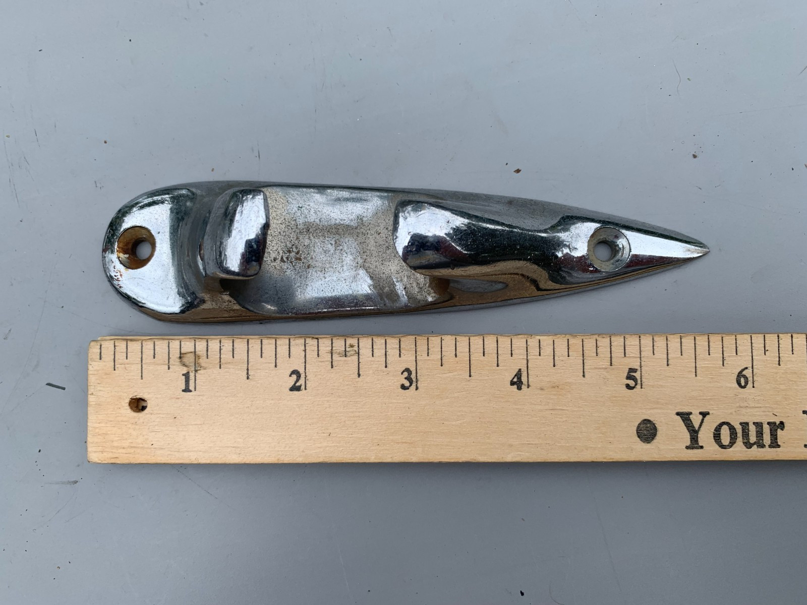 CHROME PLATED  6" CAST BOAT CHOCK CLEAT 10 OZ NICE!