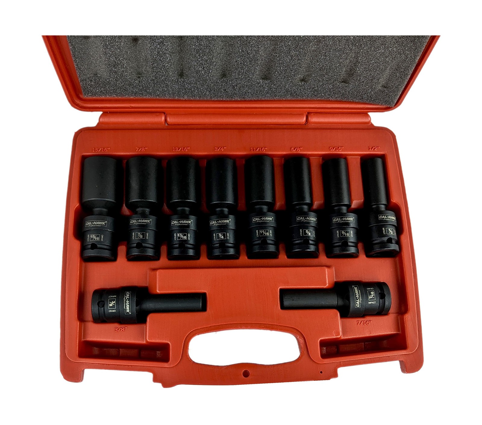 10Pc 1/2" Drive Universal Swivel Deep Impact Socket Set (SAE) PRO Radius Set