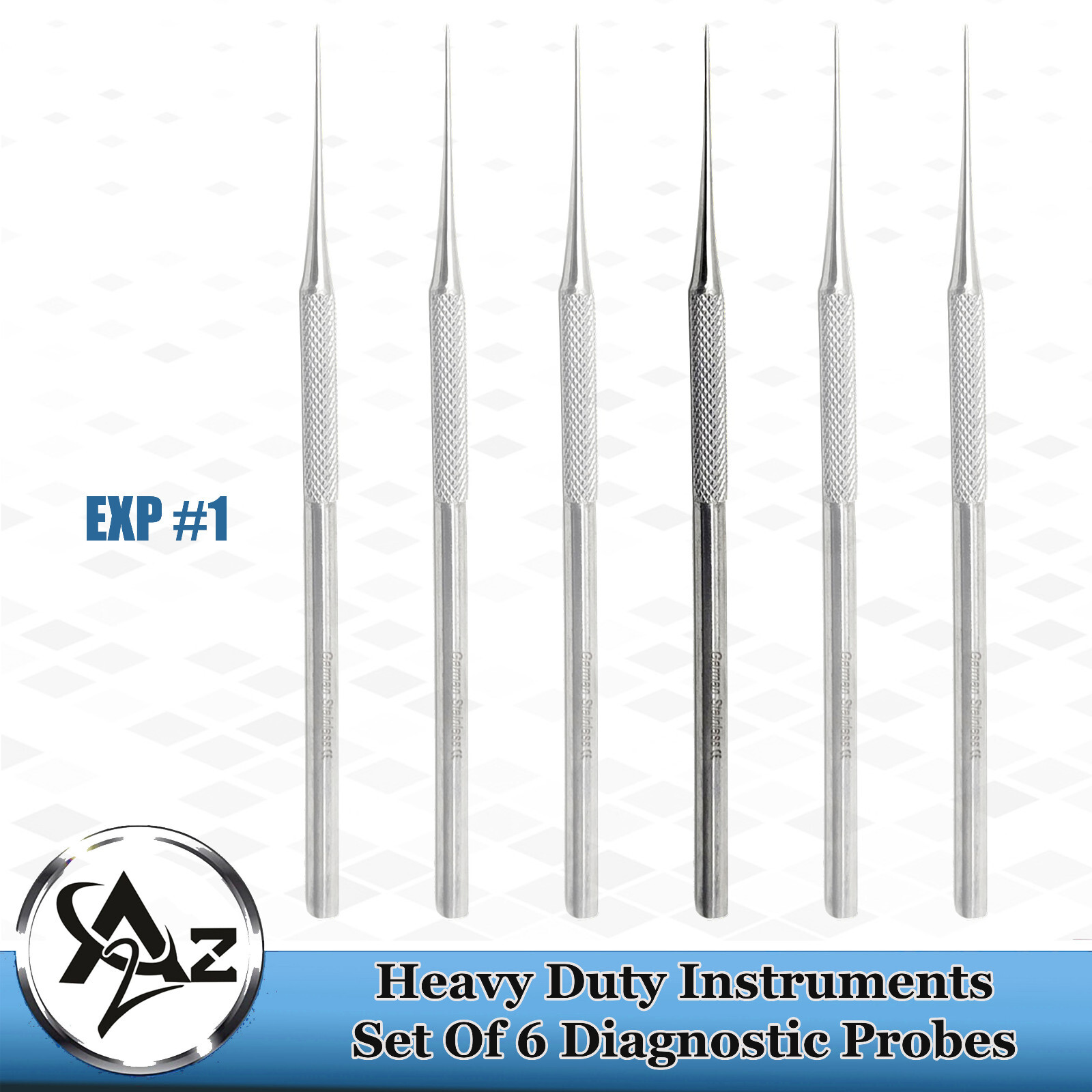 New Dental 6x Dentist Teeth Clean Oral Kit Probe #1 Stainless Steel Picks GERMAN