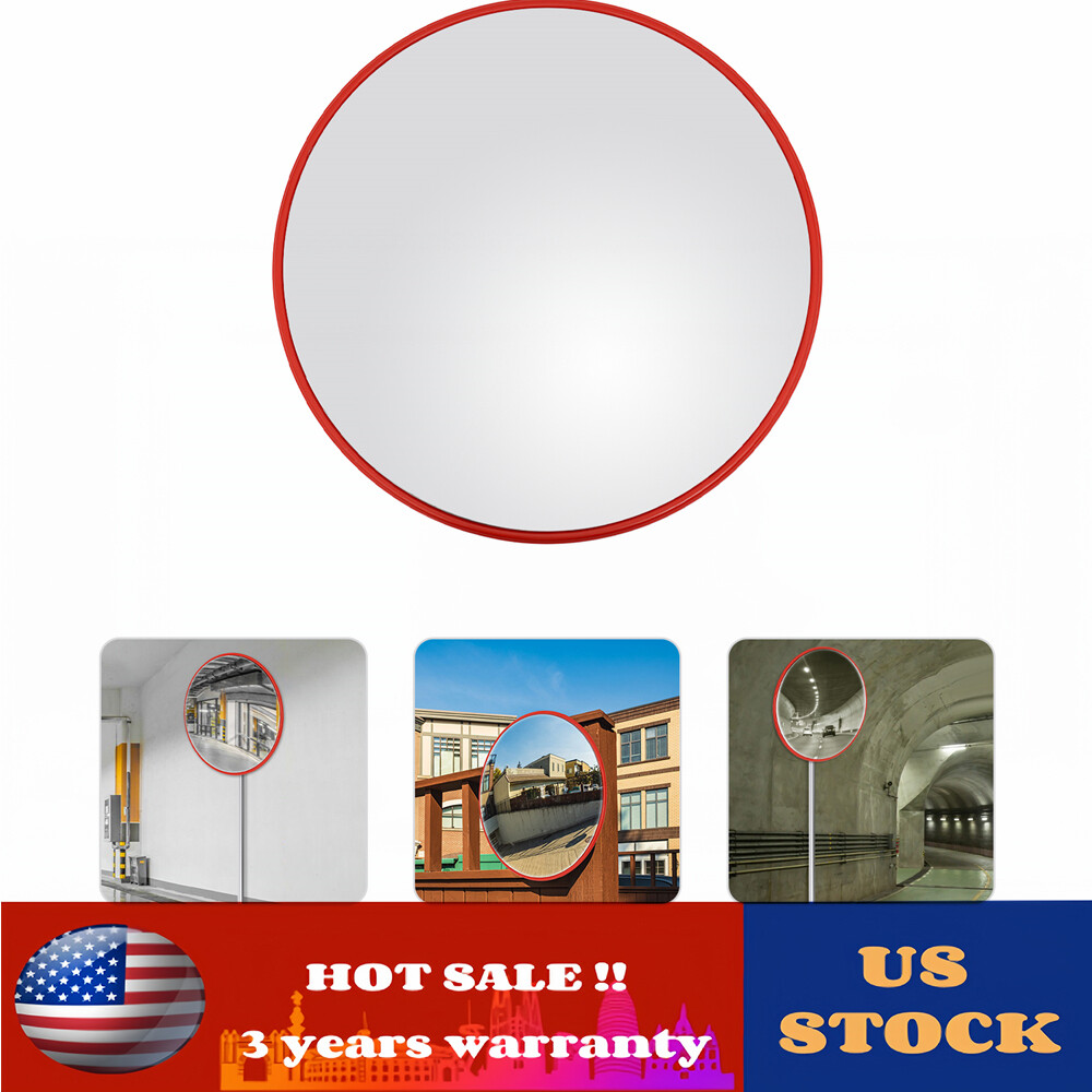 30" Round Convex Mirror Outdoor Driveway Garage Corner Security Traffic Mirror