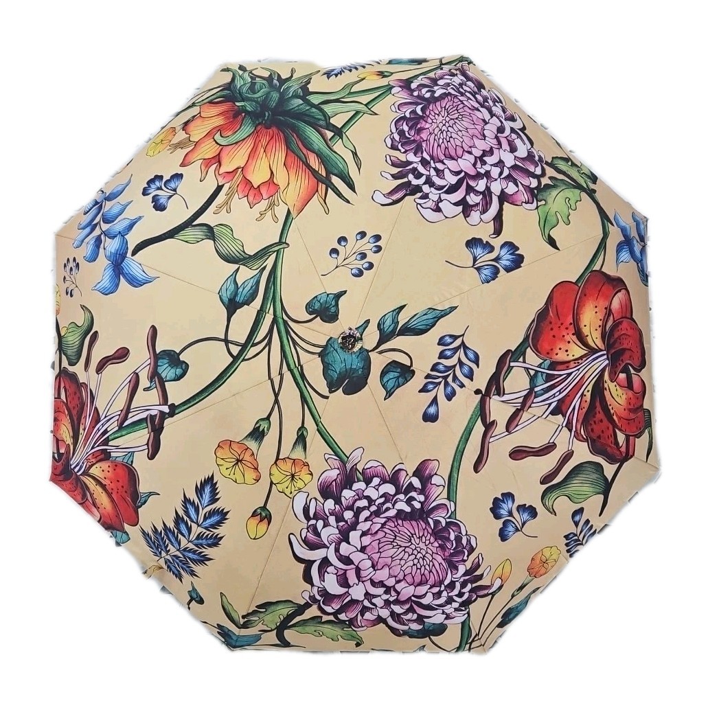 Anuschka Caribbean Garden Auto Open Close Umbrella UV 50+ Floral NWT