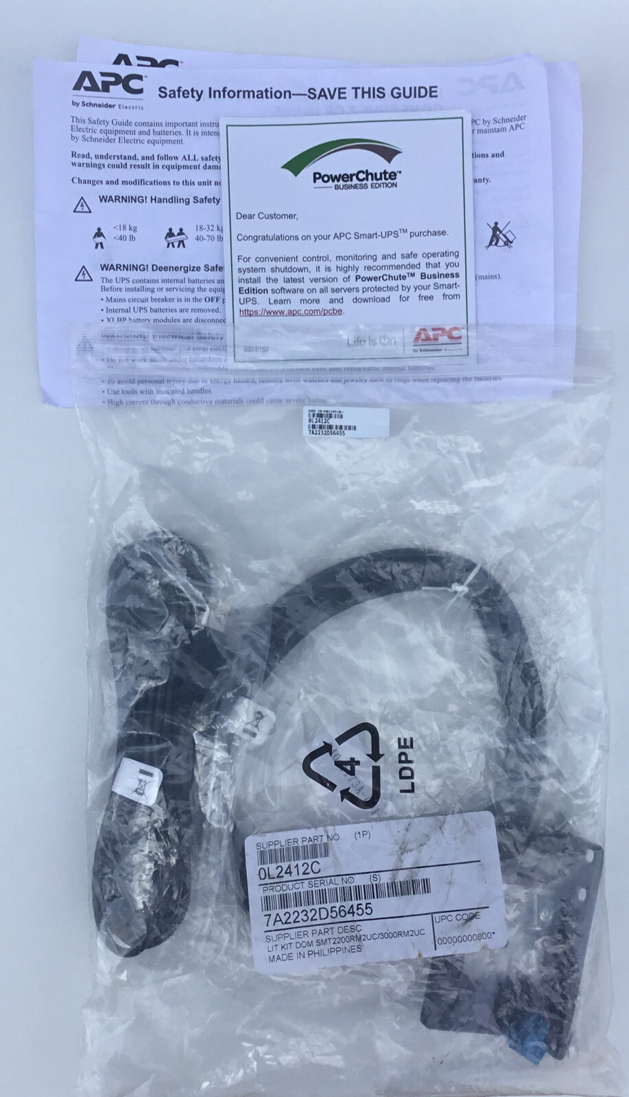 APC Lit Kit Dom SMT2200RM2UC New Networking and Connectivity 0L2412C