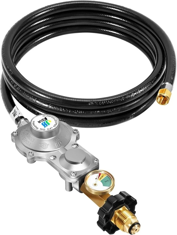 10FT 2 Stage Propane Regulator with Hose for RV, Generators, Camp Stoves, Gas Gr