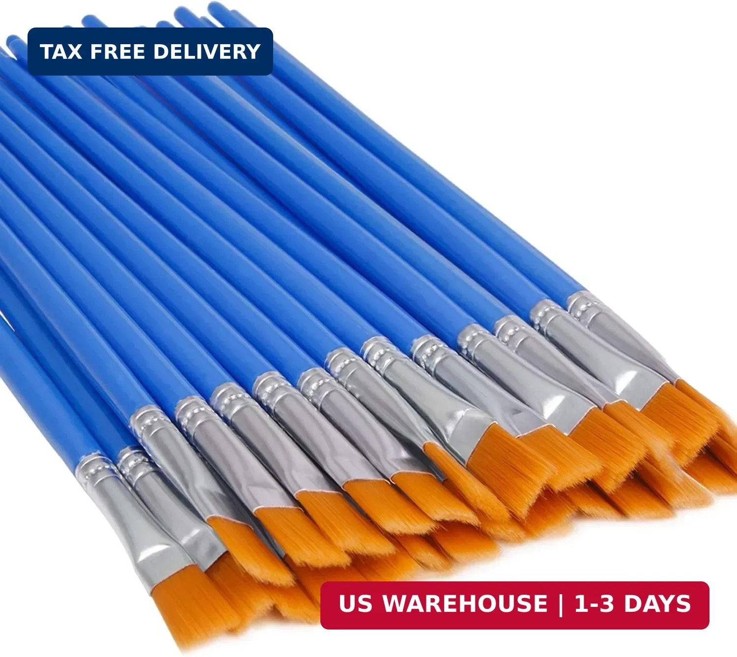 UPINS 30 Pcs Flat Paint Brushes, Small Brush Bulk for Detail Painting