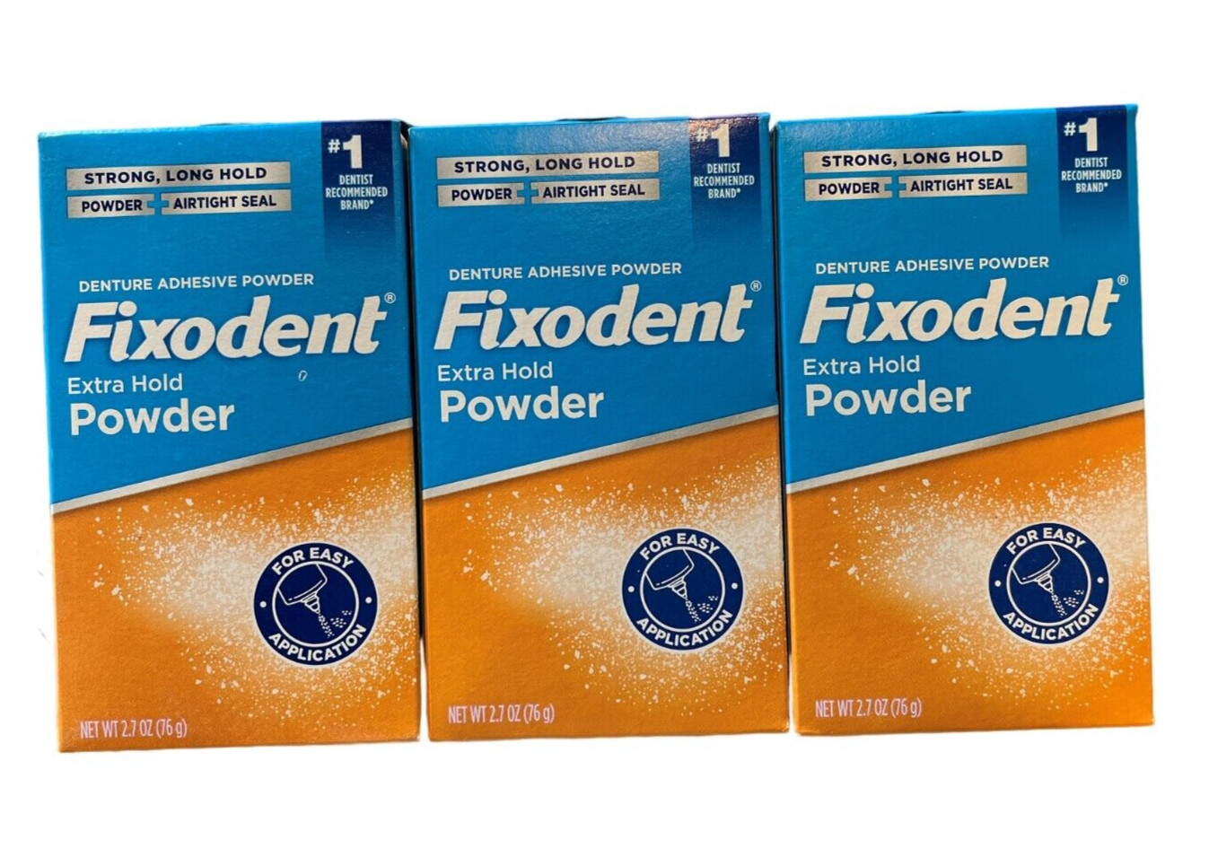 Fixodent Denture POWDER Extra Hold 2.70 oz ( 3 pack )