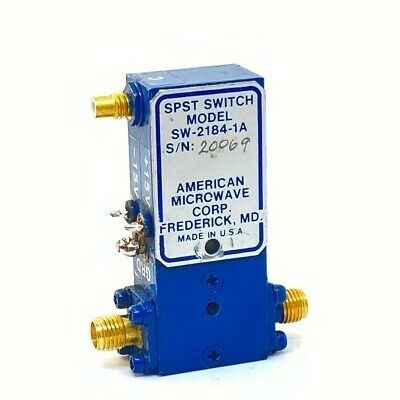 SW-2184-1A AMERICAN MICROWAVE SPST SWITCH 0.5-18GHZ SMA (C: SMB (M))