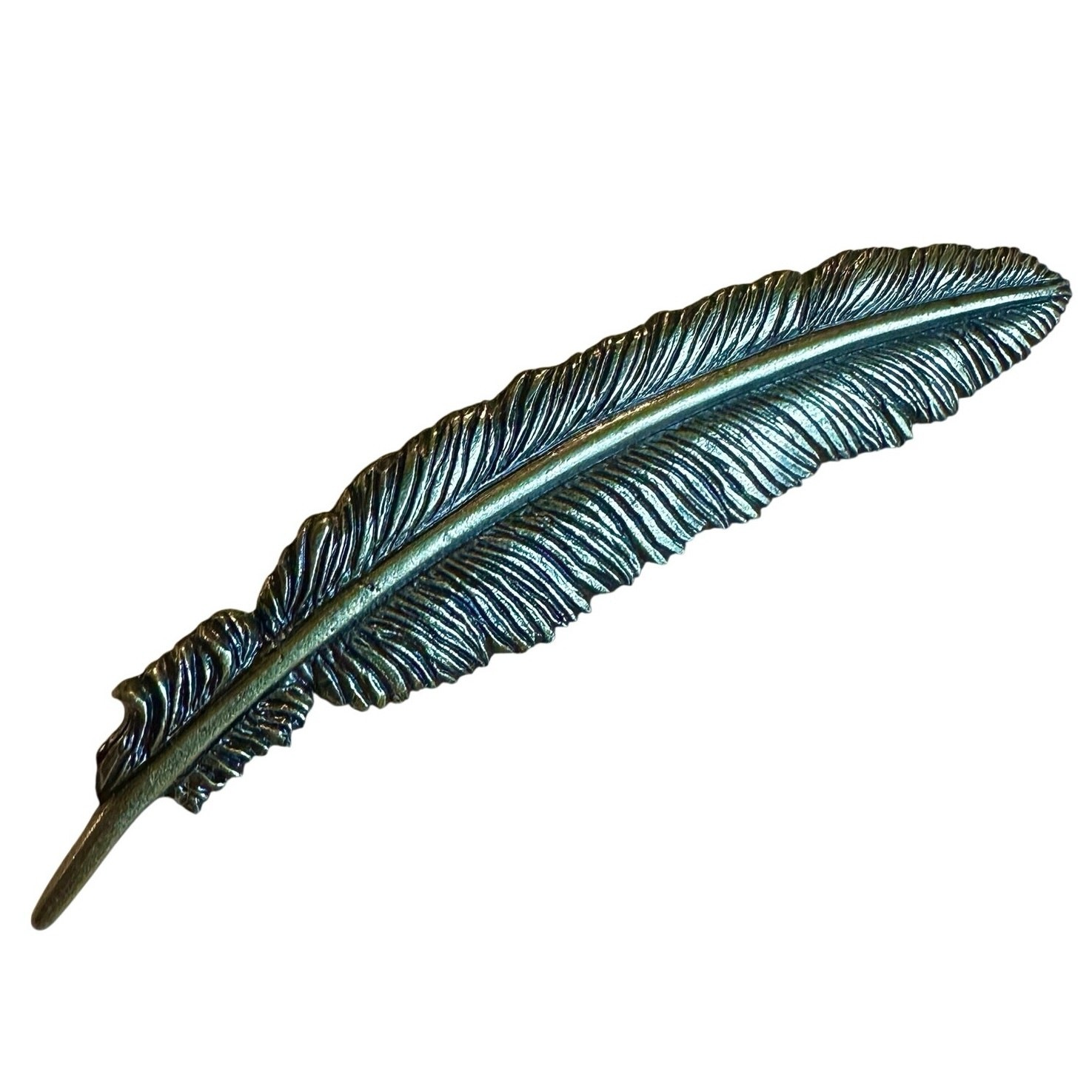 Goorin Bros Rare Bronze Brass Finish Metal Feather Pin for Hat Accessory