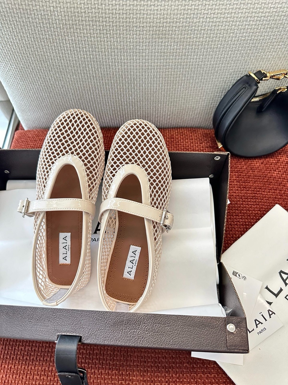 ALAIA Classic Mesh Woven Ballet Flats