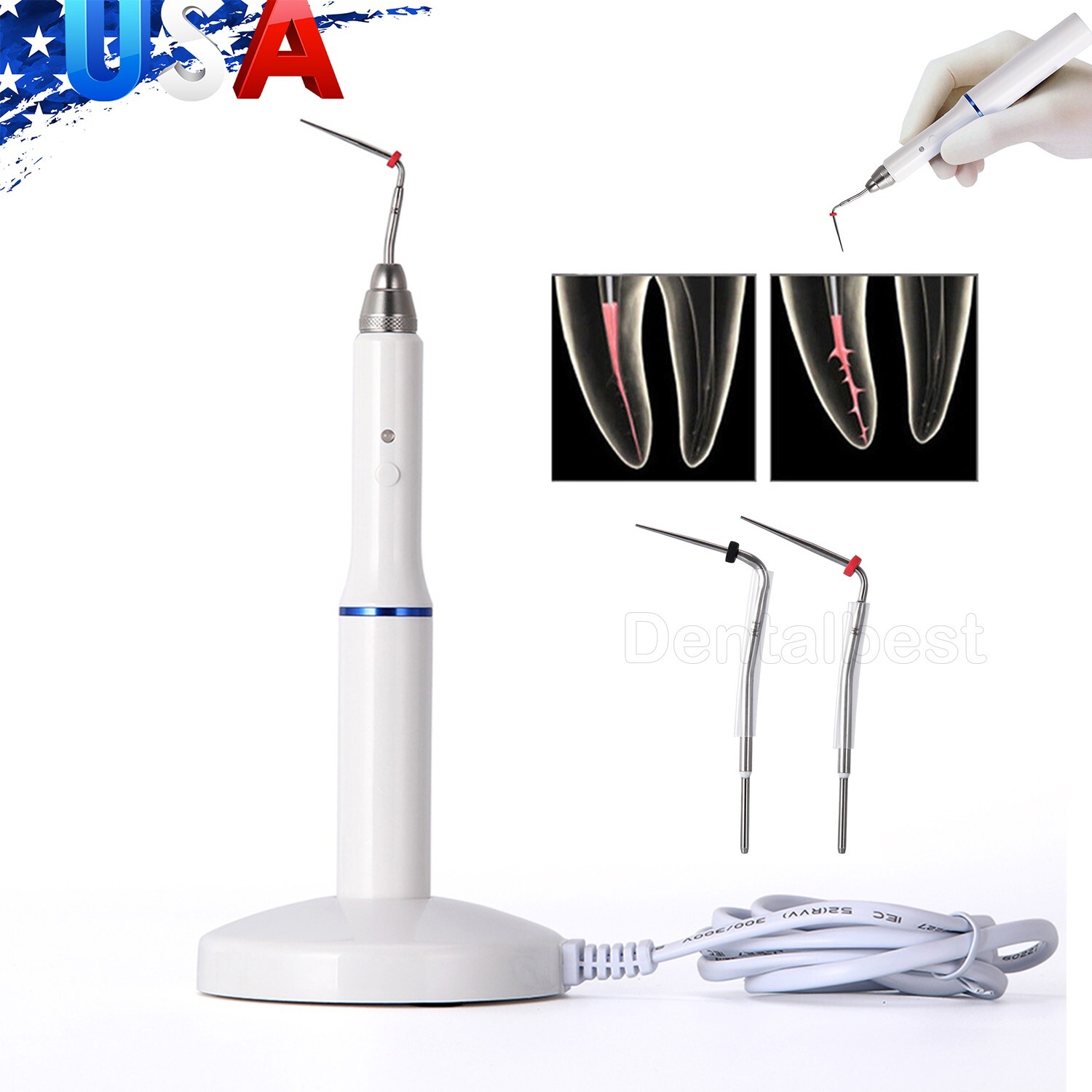 Dental Gutta Percha Obturation System Endodontic Endo Heated Pen +2 Heating Tips