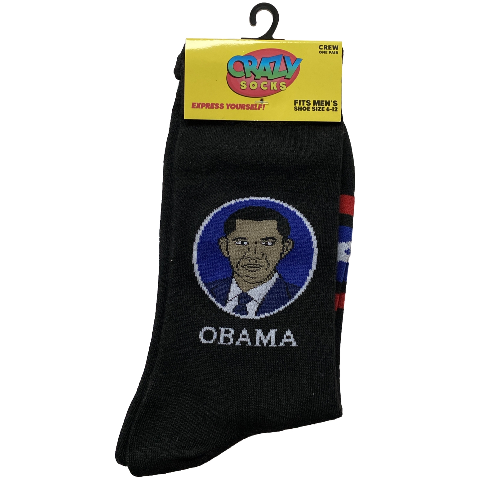 President Barack Obama Hope Change Men's Size 6-12 Crazy Socks New in Packaging