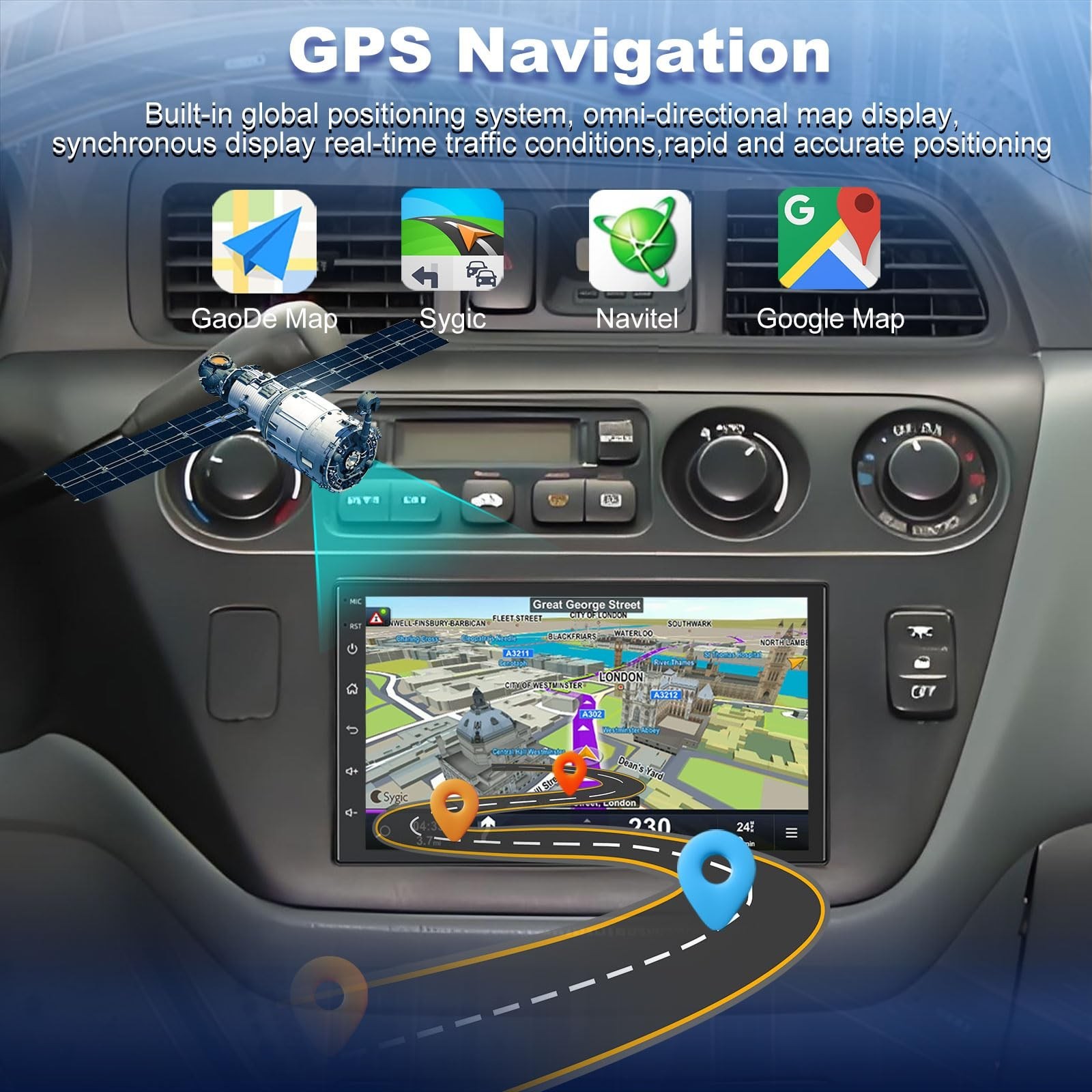 4+64G Car Radio for Honda Odyssey 1995-2004 with Carplay & Android Auto, 7 In...
