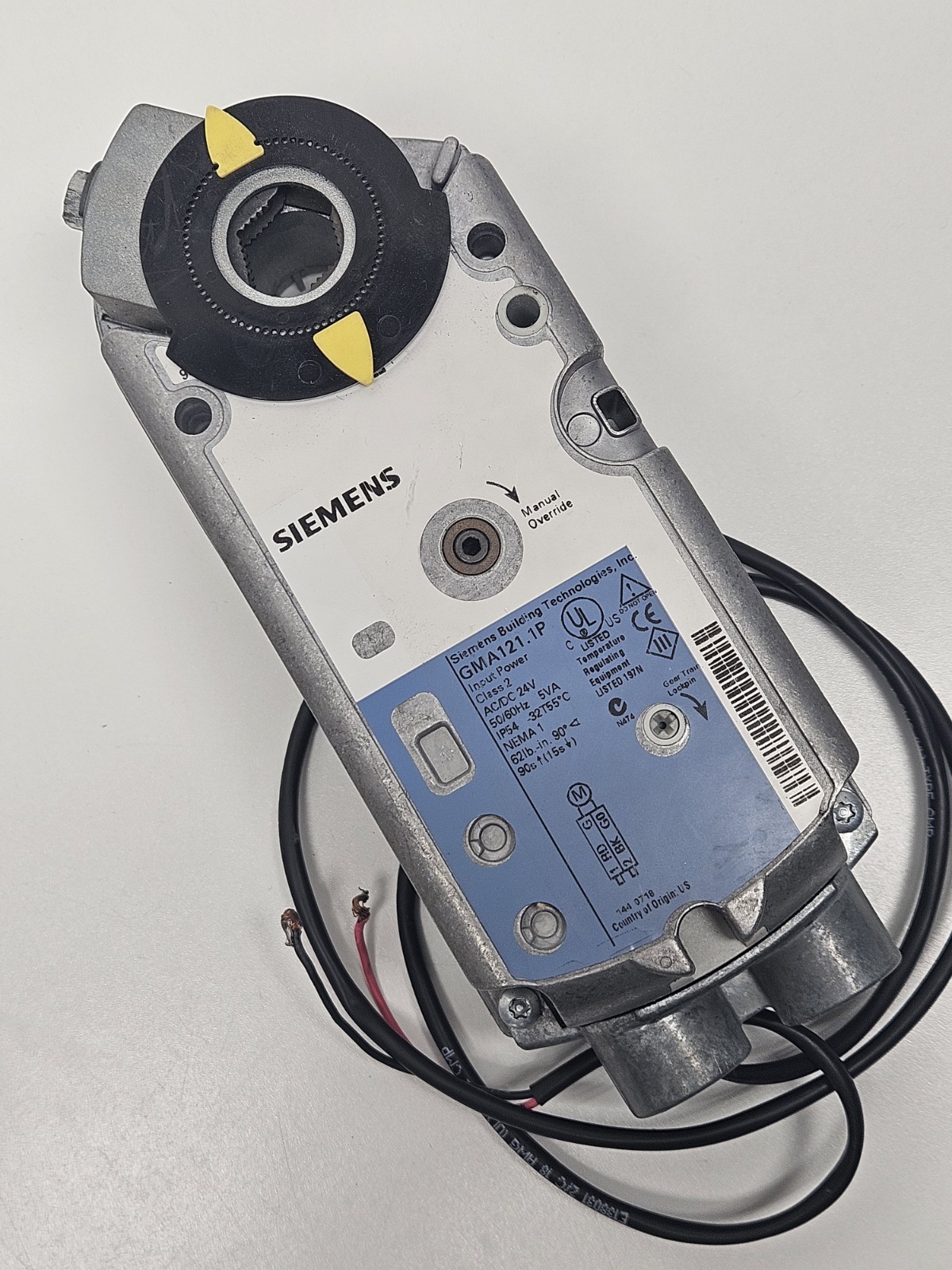 Siemens GMA121.1P SR 24V 62in-lb 2P OpenAir Damper Actuator Used
