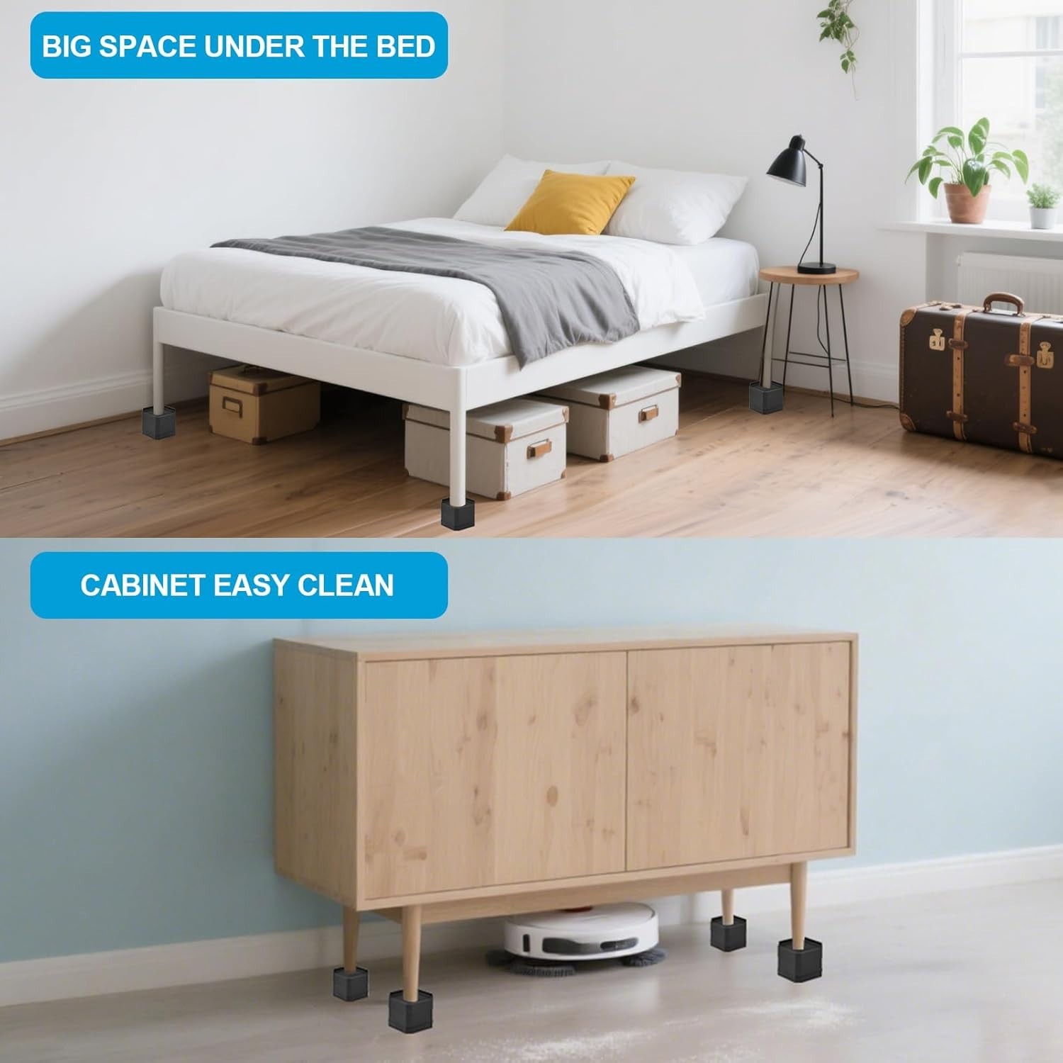 Heavy Duty Furniture Risers Stackable Bed Risers Adjustable Bed Raising Blocks