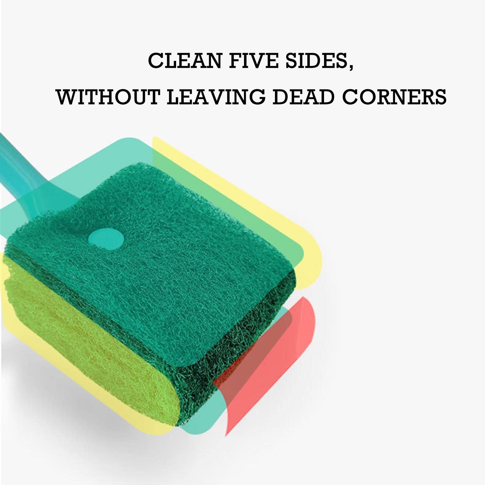 2PCS Aquarium Cleaning Brush – Double-Sided Sponge Scrubber w/ Long Handle