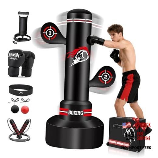 70'' Heavy Standing Punching Bag for Adults, Boxing Bag with Boxing Gloves,