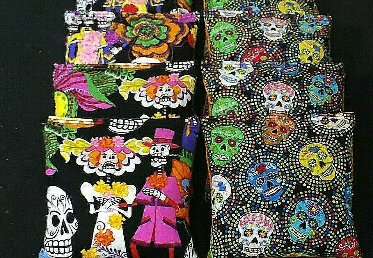 Sugar Skulls day of the dead 8  ACA Regulation Cornhole Halloween party bags