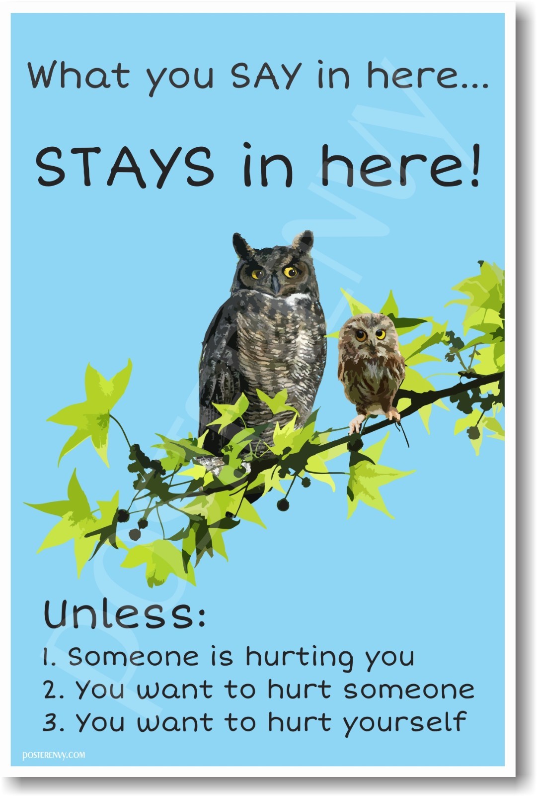 What You Say Stays In Here - NEW School Student Guidance Counselor POSTER