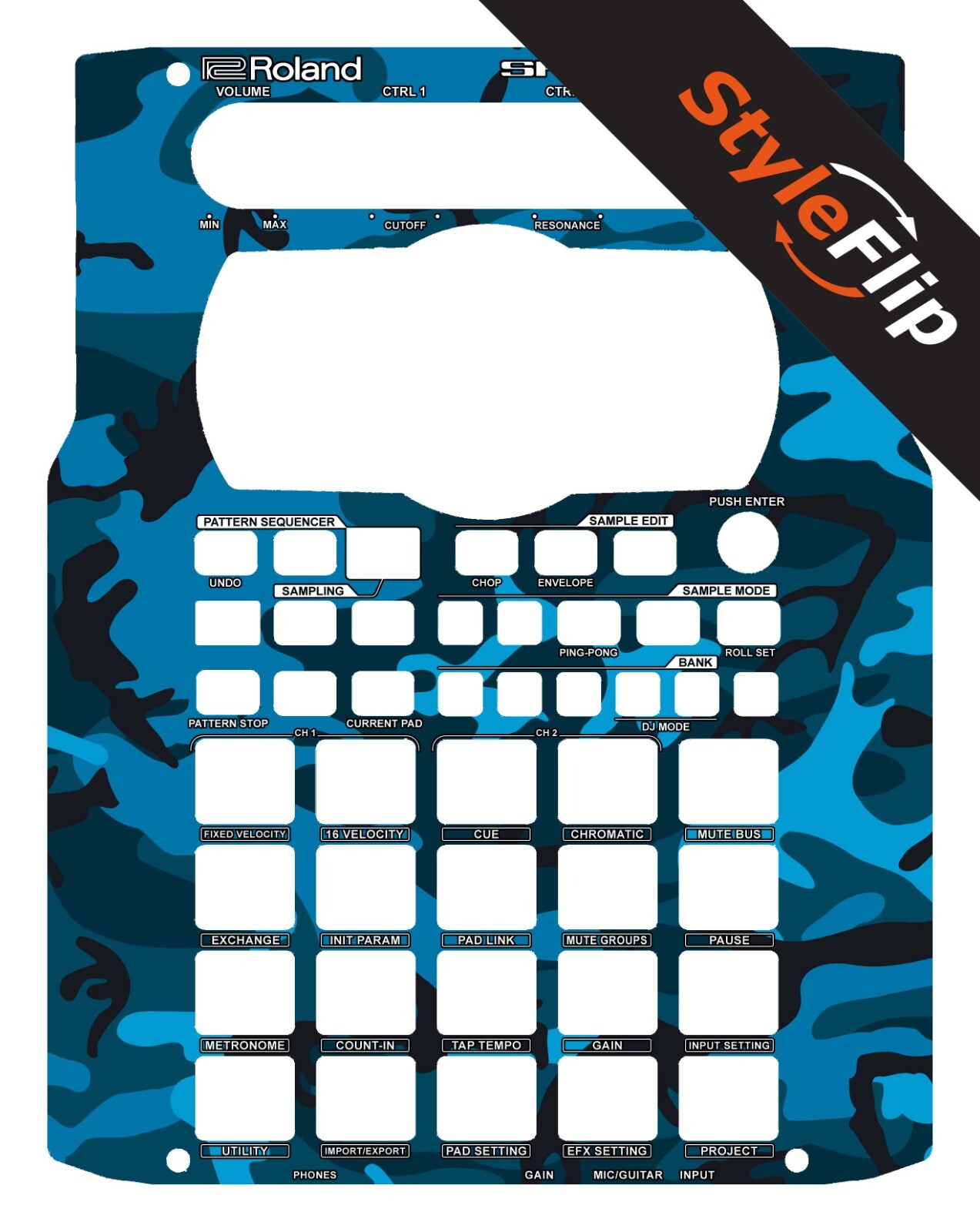 Roland SP-404 MKII Skins | Blue Camo | Protective Decal | StyleFlip Skins