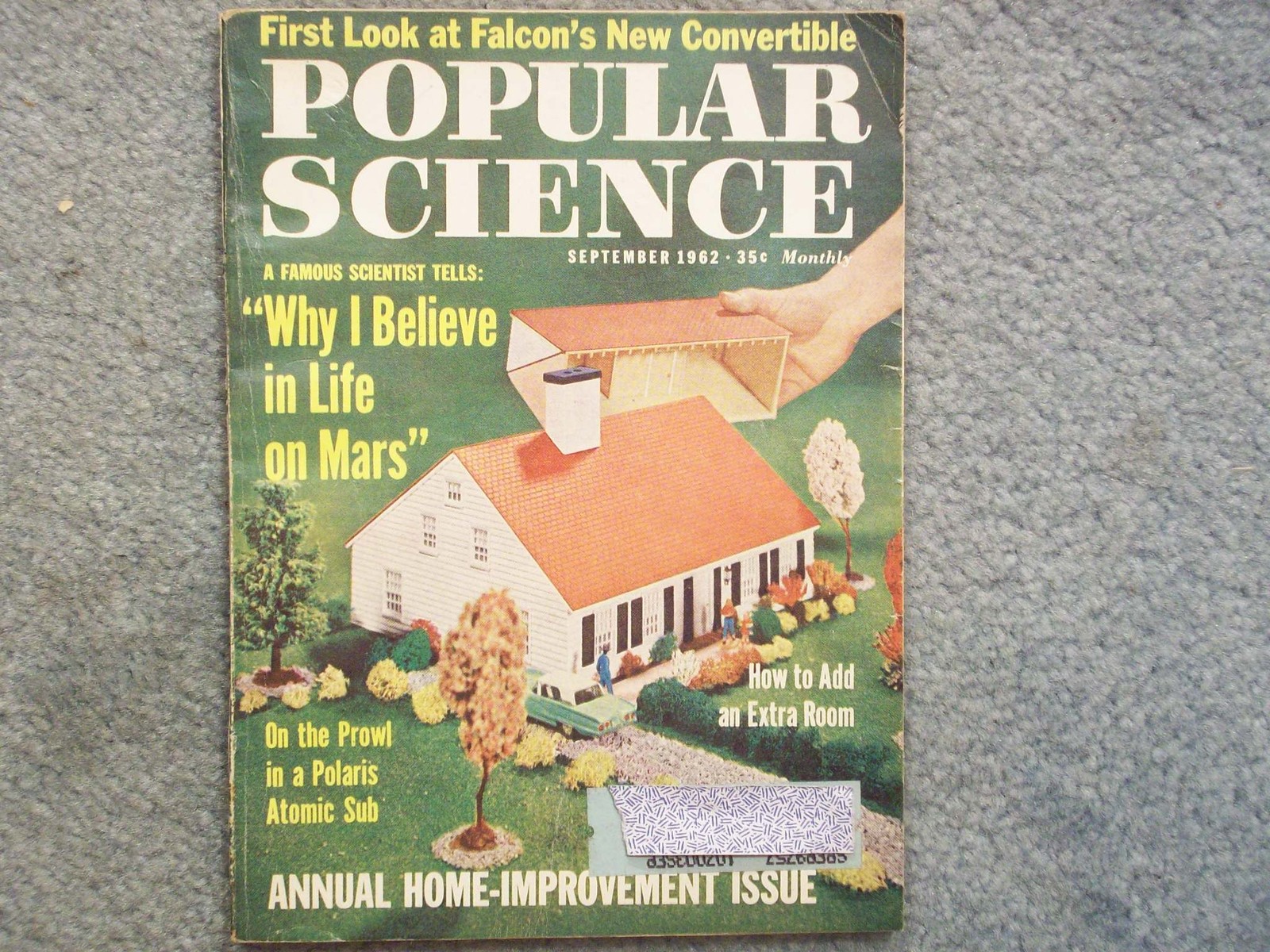 1962 POPULAR SCIENCE SEPTEMBER VOL 181 NO. 3 FALCON’S CONVERTIBLE LIFE ON MARS P