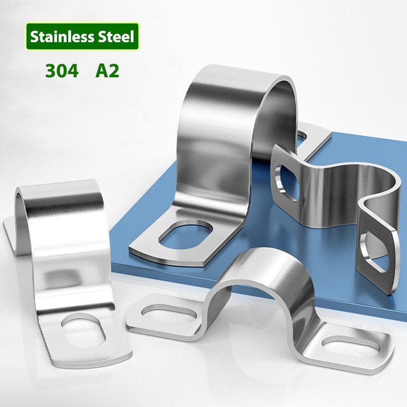 A2 Stainless Steel Tube Clip Plumbing Pipe Saddle U Strap Clamp Bracket 8-200mm