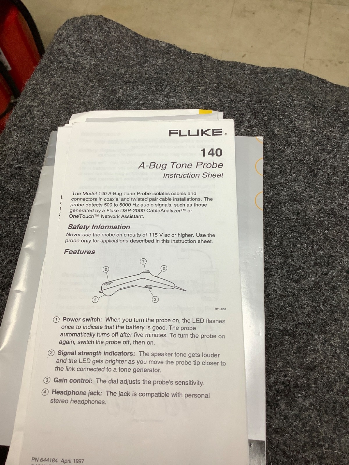 FLUKE, ONE TOUCH SERIES II NETWORK ASSISTANT (SEE DESCRIPTION FOR OTHER ITEMS)