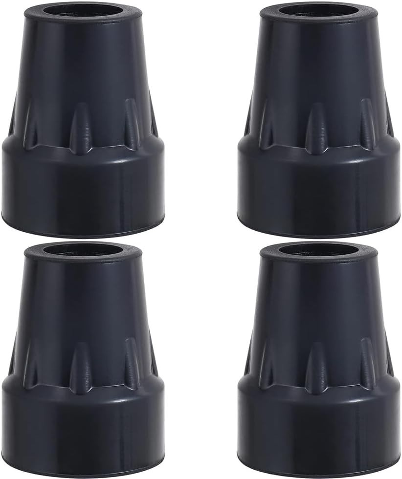 Safe and Sturdy 3/4” Cane Tips - Rubber Replacement Set with Shock Absorption