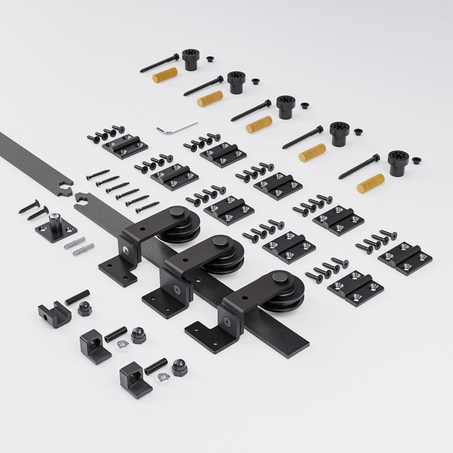 CCJH 5-20FT Bifold Sliding Barn Door Hardware Track Kit for 4/8 Doors,Heavy Duty