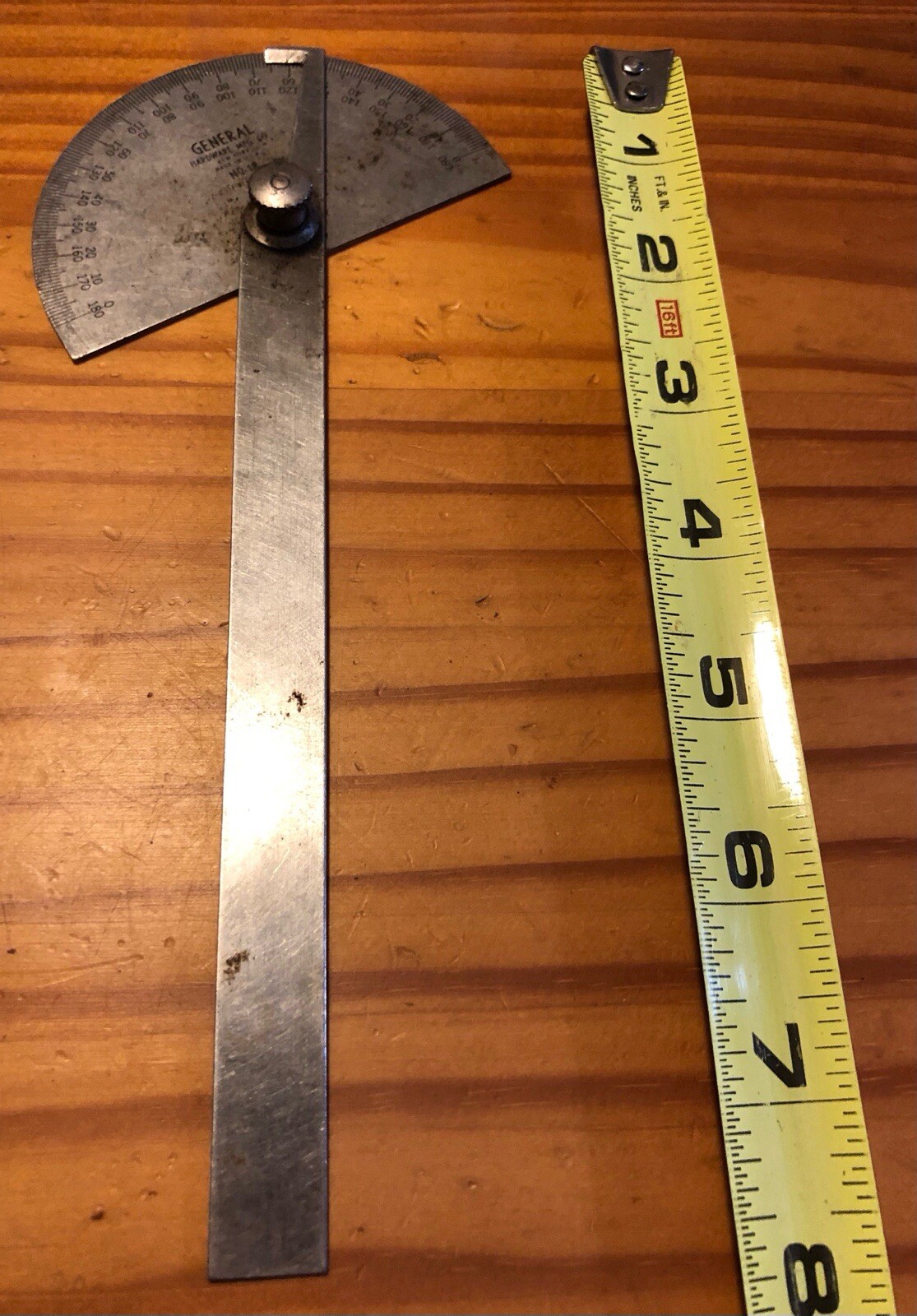 Protractor, No 18 General Hardware Mfg. Co., New York, USA, Stainless Steel Tl6