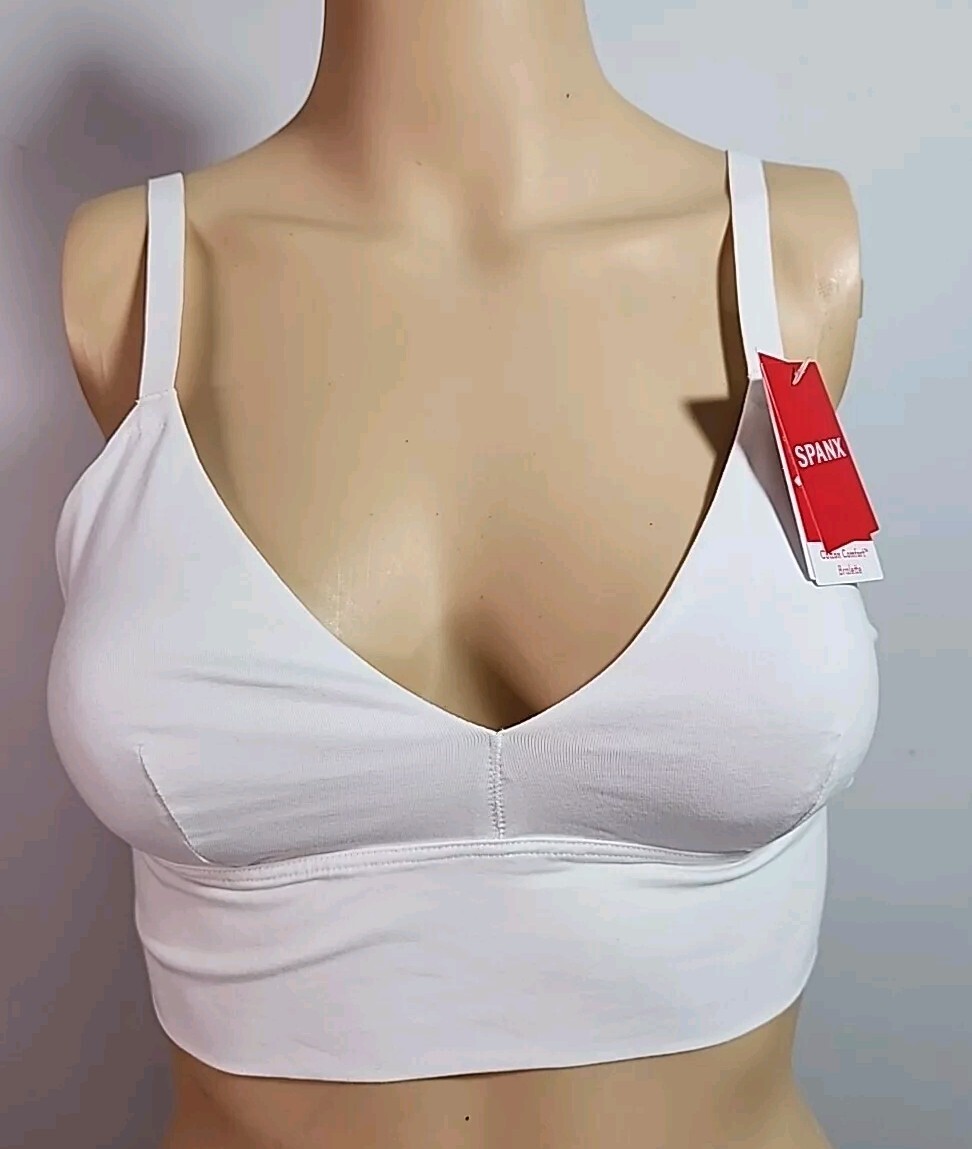 Nwt SPANX Cotton Comfort Bralette Size M White
