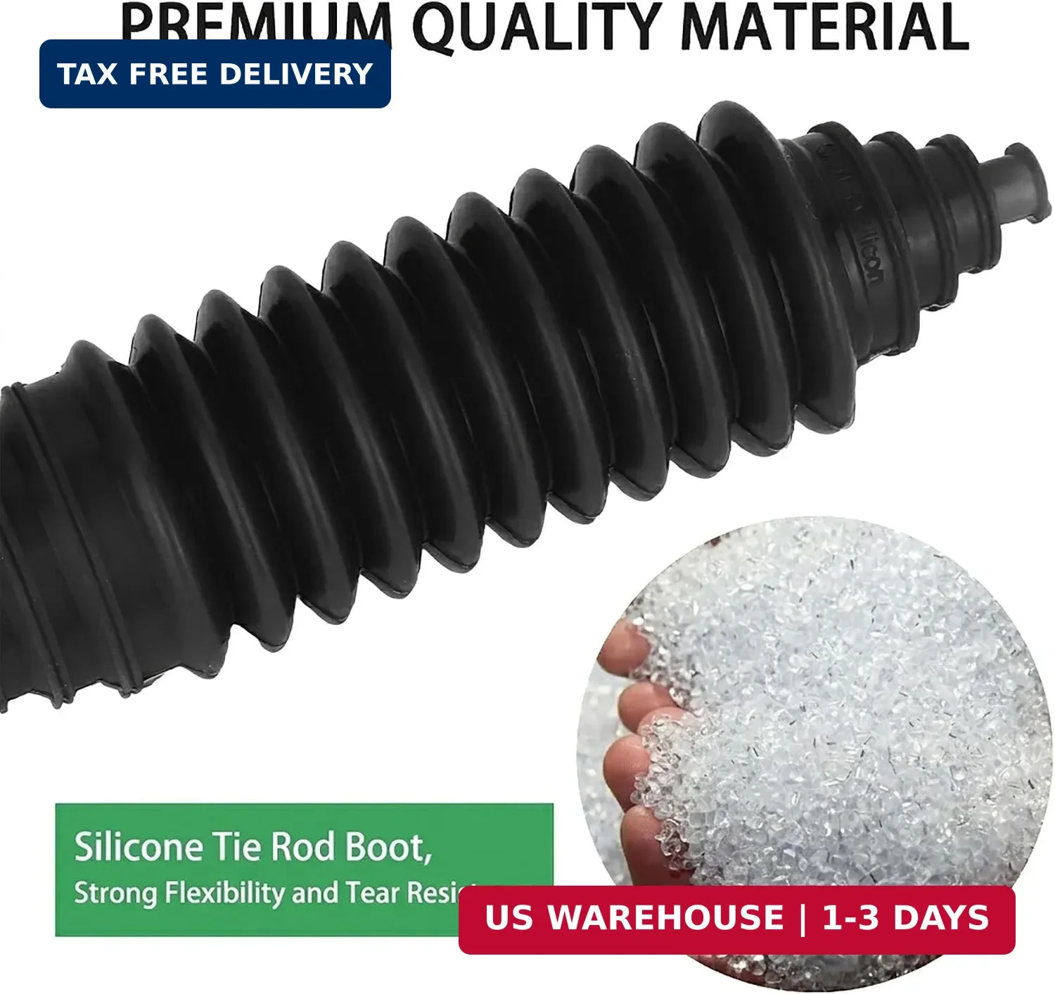 Steering Rack and Pinion Boot Kit, 2PCS Adjustable Silicone Inner Tie Rod Boot K